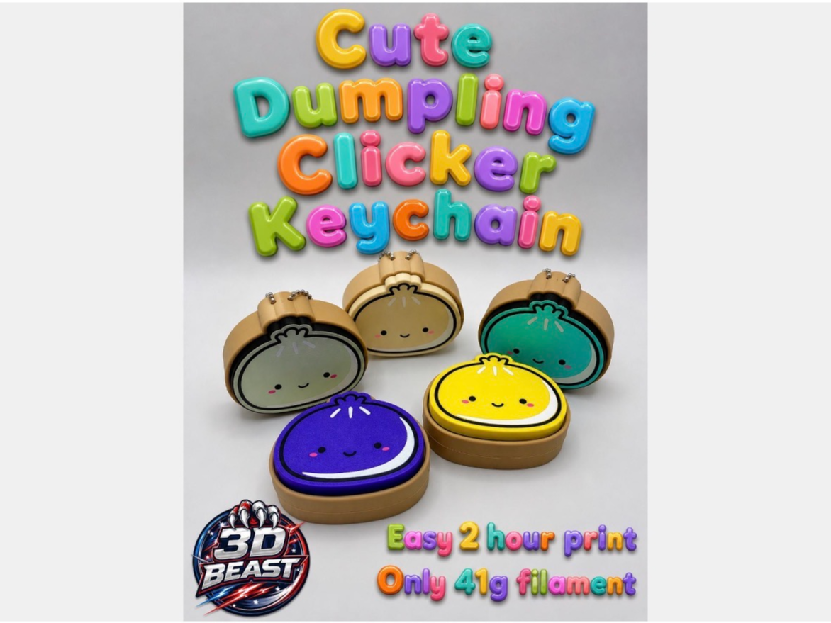 Cute Simple Dumpling Fidget Clicker Keychain