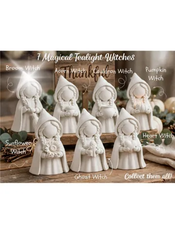 Accesorio de iluminación decorativa: Tealight Witch With Broom Figure — vista de referencia 2
