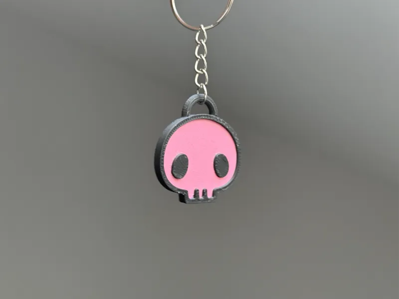 Kuromi skull keychain