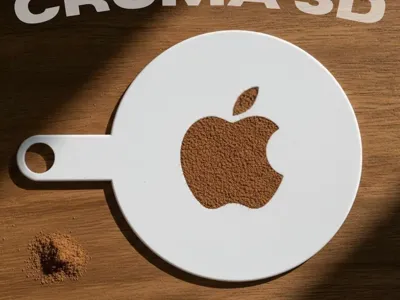 Apple stencil (cofee drawing)