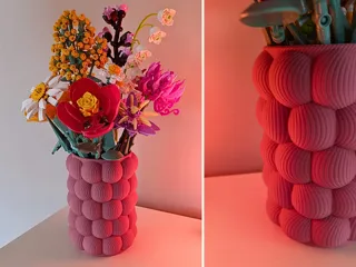 Himbeervase für Klemmbausteinblumen
