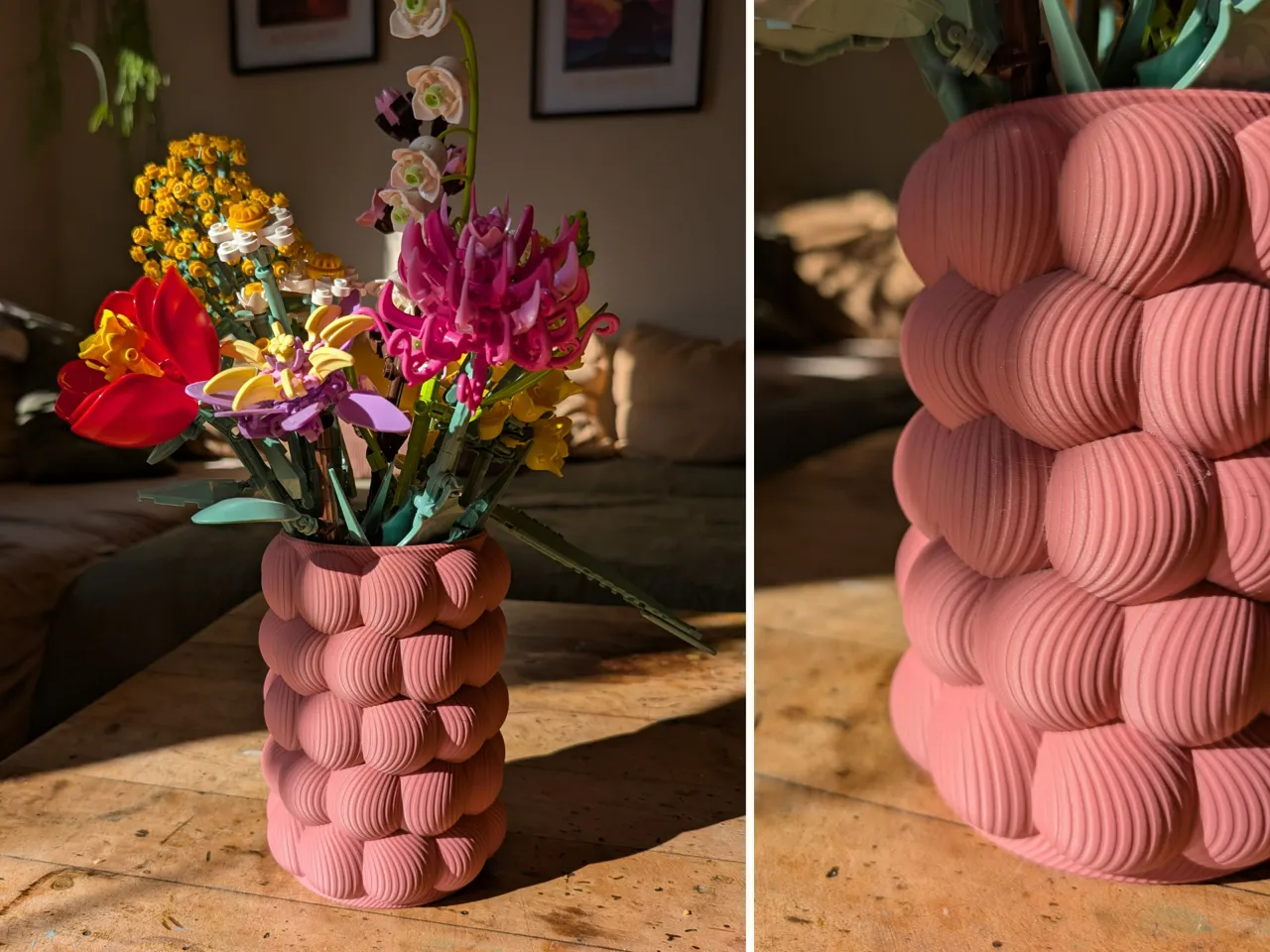 Himbeervase für Klemmbausteinblumen view 2