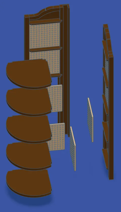 Dollhouse - Rattan & Wood Corner Shelf - Free 3D Print Model - MakerWorld
