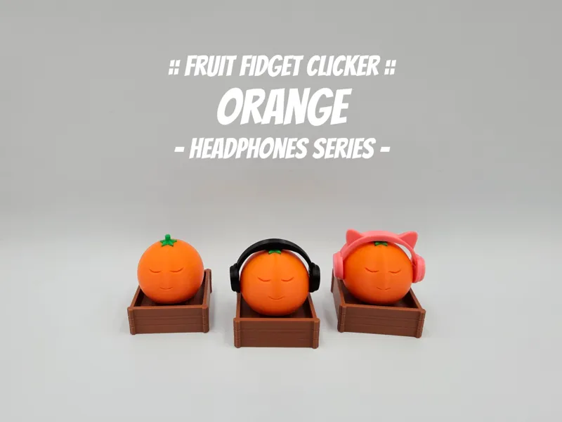 Orange Fidget Clicker - Headphones Series