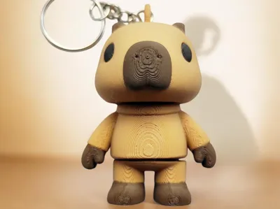 Capybara Keychain Cute Animal Minimal Supports