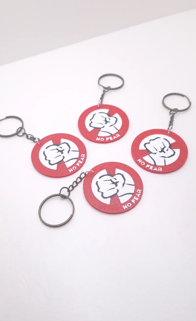 No Fear keychain