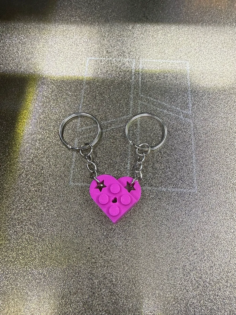 Heart Keychain Ricky Martin brick heart keychains - Free 3D Print Model - MakerWorld