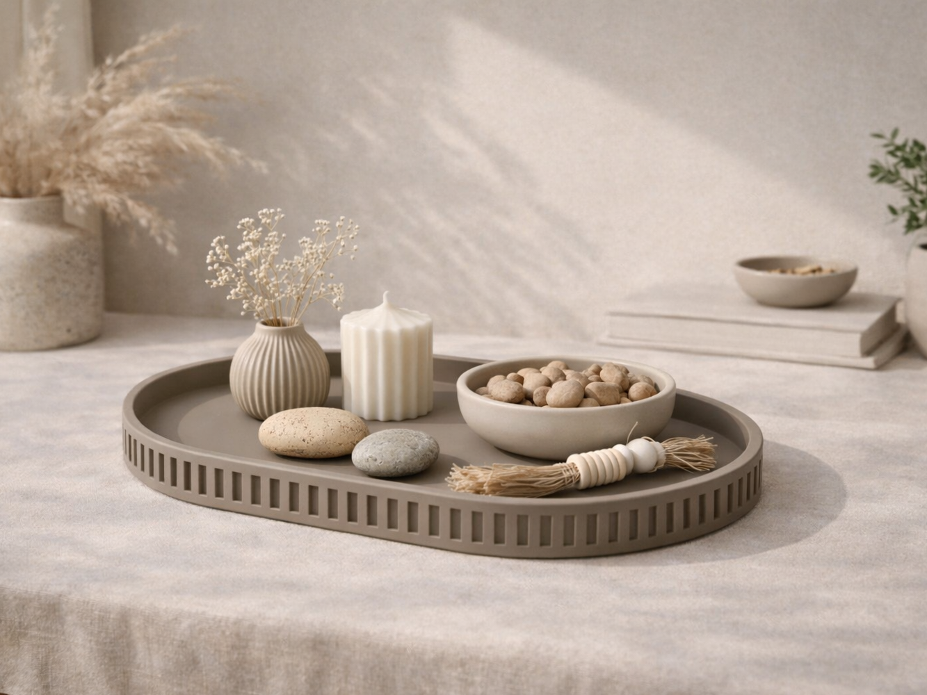 Plate Tray oval Bowl Contour V1 - Japandi Design