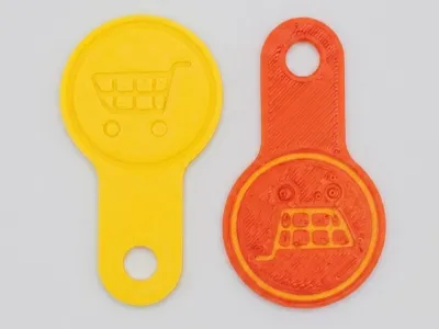 Shopping cart coin keychain 
