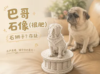 !可商用! 巴哥犬石像 镇宅神兽
