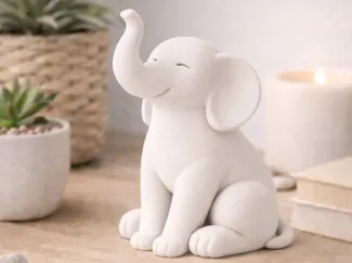 Minimalist Elephant Figurine Modern Easy 3D Print