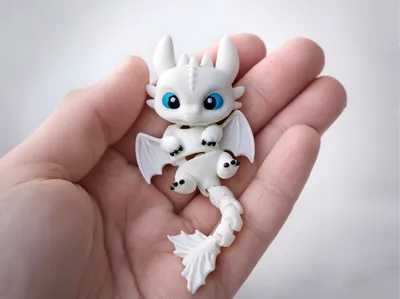 Light Fury Dragon Keychain