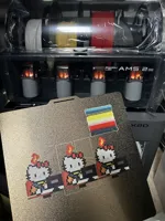 适用于X2D打印，外挂黑色耗材，AMS分别为白黄红蓝