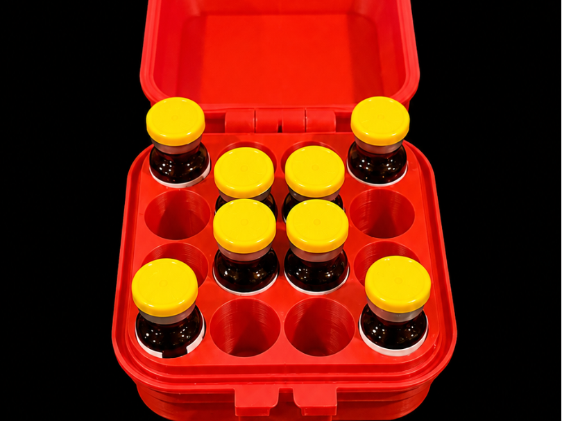 Compact 3ml Peptide vial case snapbox, (16 vials)