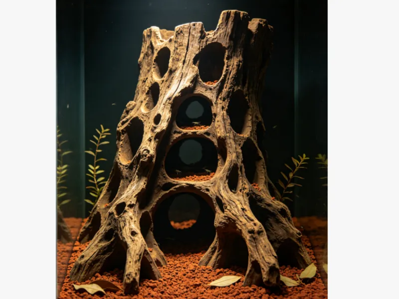 鱼缸造景 微景观造景 枯木树洞 幼鱼/爬宠躲避屋