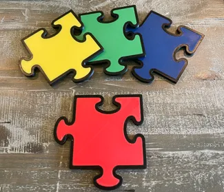 Puzzle Piece Drink Coaster Set