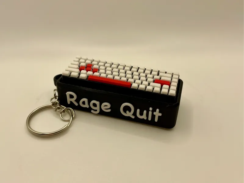 Rage Quit Keyboard Switch Clicker Keychain Fidget
