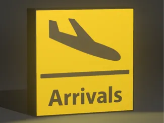 Airport Arrivals Leuchtschild