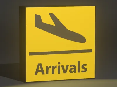 Airport Arrivals Light Sign