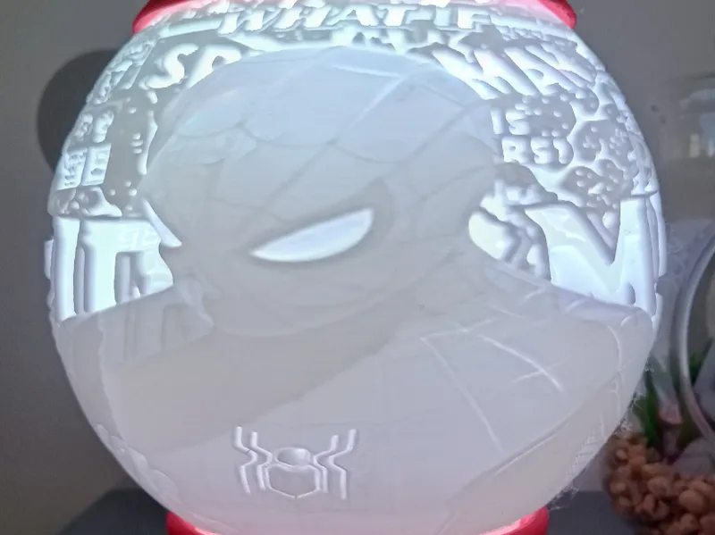 sphere lithophane spiderman