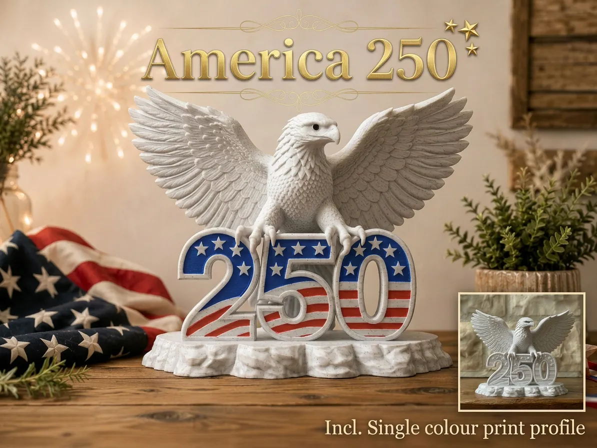 America 250 Patriotic Eagle Monument - Art - PLA - 3D printed product