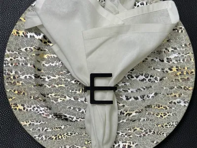 Letter E napkin ring