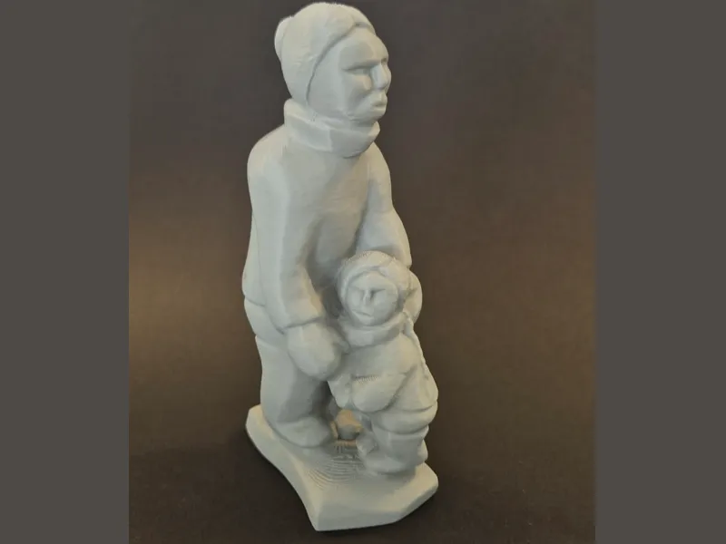 Greenlandic carved stone sculpture detailed 2