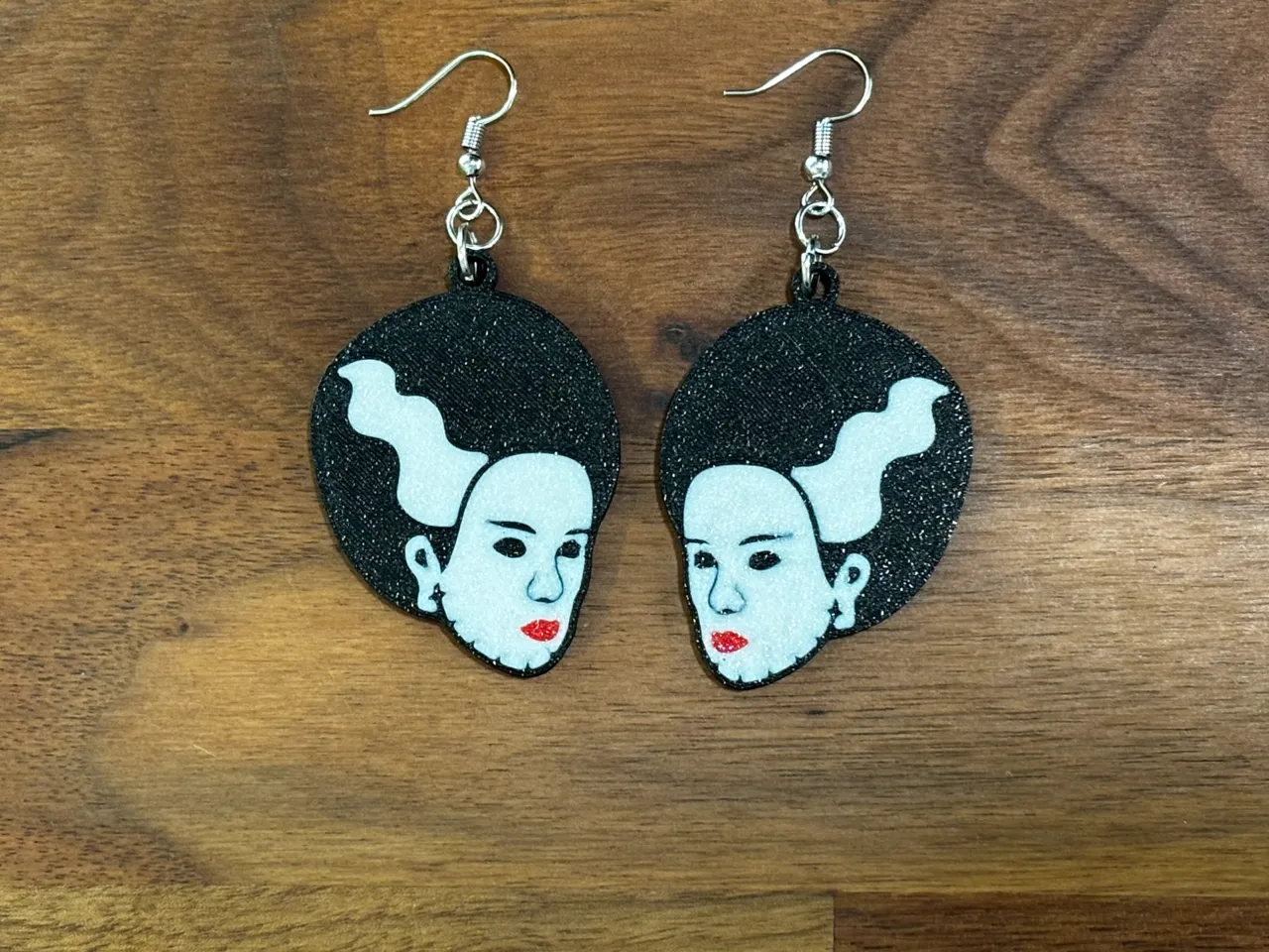Frankenstein's Bride Halloween Earrings! view 2