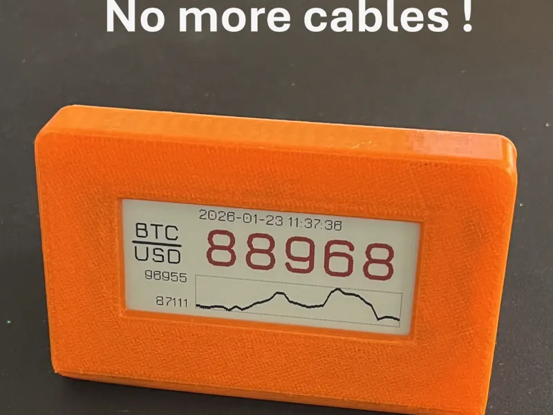 Inky Monitor battery mod - Bitcoin Price Ticker