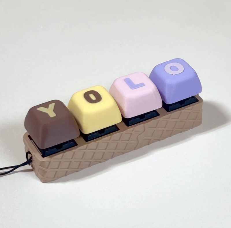 Ice cream clicker keychain