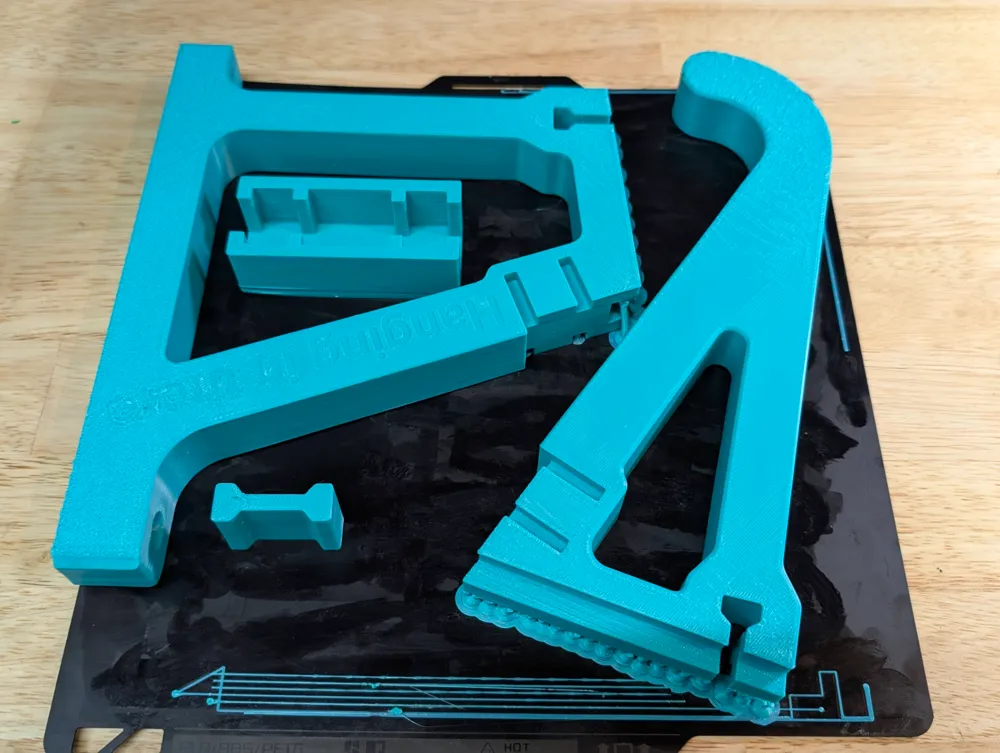 Two pieces strong (20Kg+) wall mount 40cm support - Free 3D Print Model ...