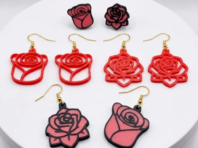 Pendientes de Rosas (colgantes y de pin)