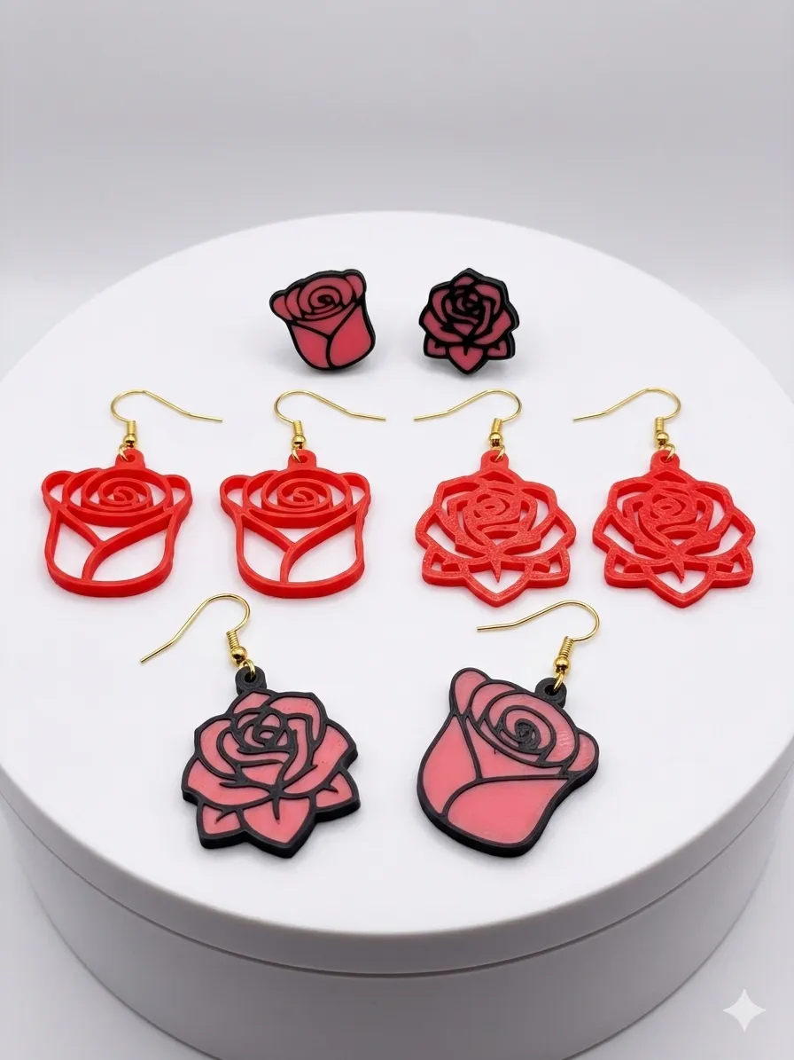 Pendientes de Rosas (colgantes y de pin) view 3