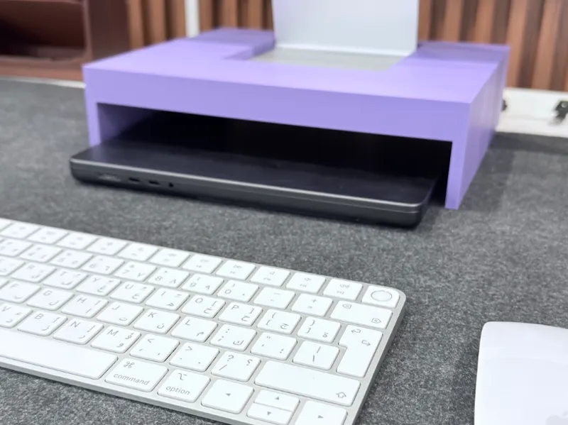 iMac Stand Riser with Drawer and Base Slot