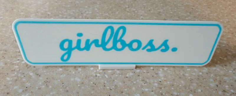 girlboss. girl boss funny sign name plate nametag