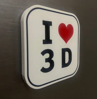 I Love 3D Magnet