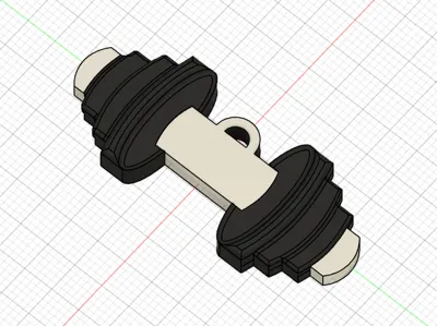 Dumbbell keychain