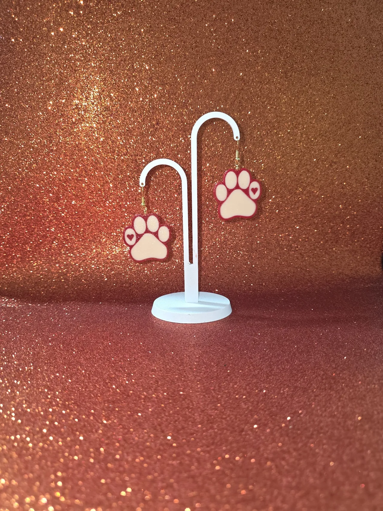 Love paw earrings view 3