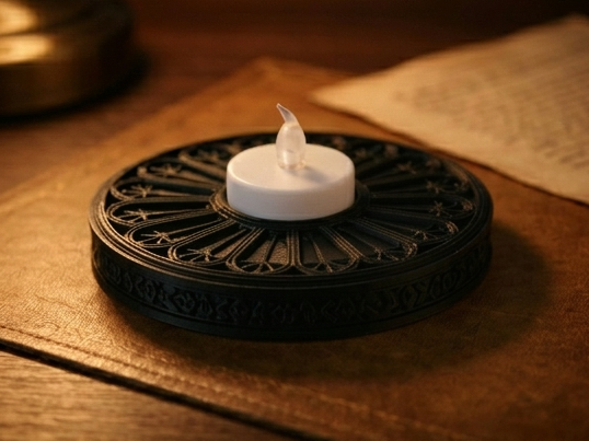 Gothic Rose Window LED Candle Holder