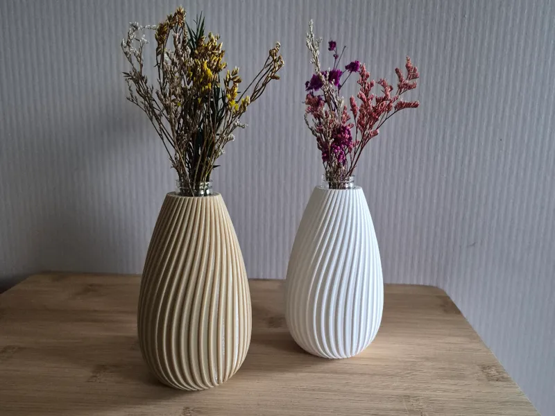Modern Japandi Swirl Ribbed Vase - Shadow Play Ed.