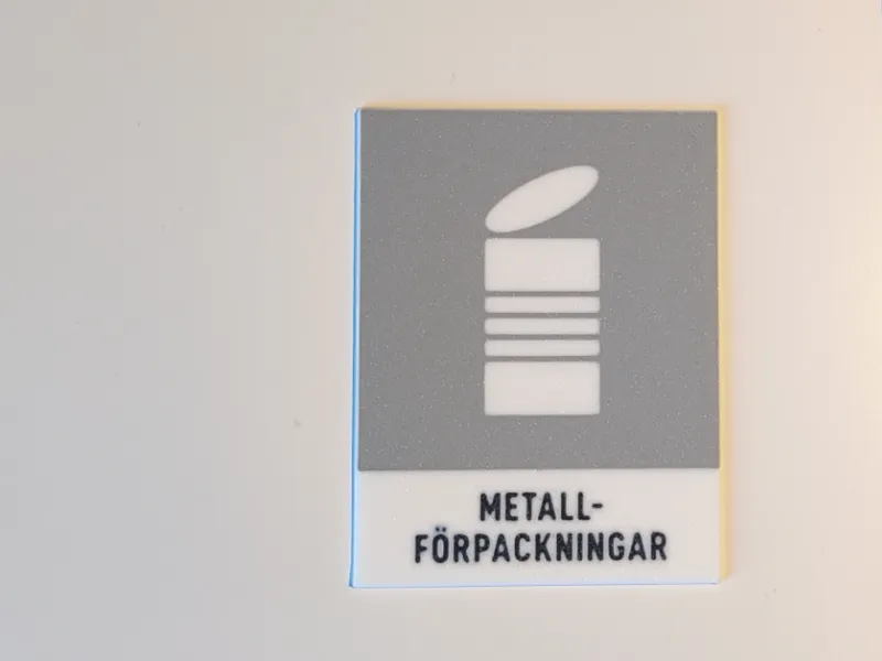 Skylt för metallåtervinning