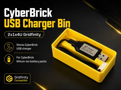 CyberBrick USB Charger Gridfinity Bin (2 x 1 x 4u)