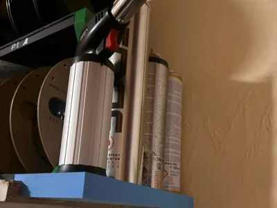 3D paint holder for 3 cans and a storm lighter