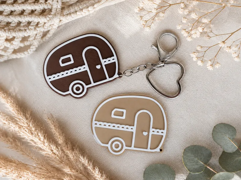 Caravan key chain - caravaning, camper, van 