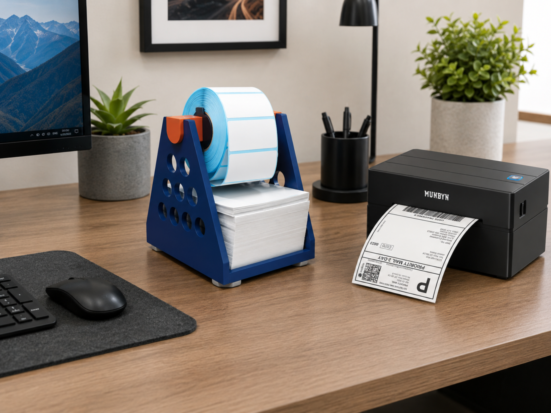 4x6 Shipping Label & Barcode Roll Stand 