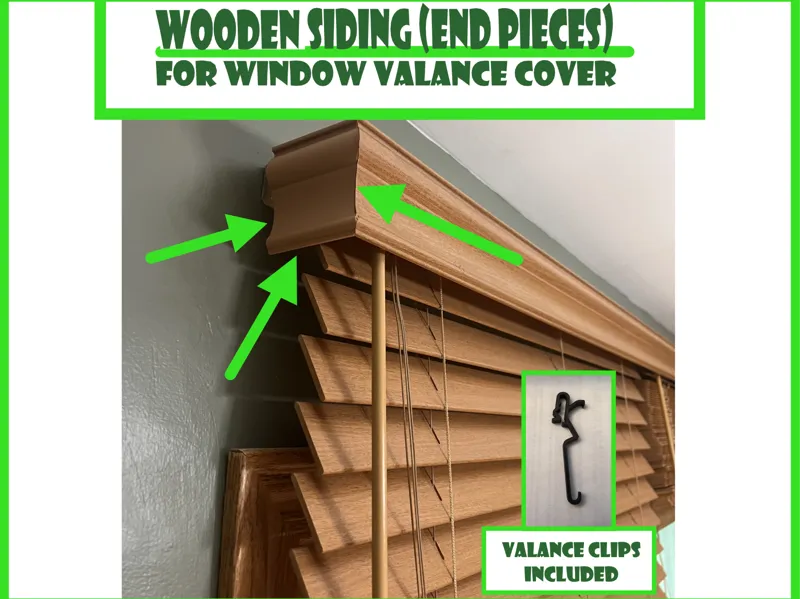 Wooden Siding-For Window Shade Valance (w/ clips)