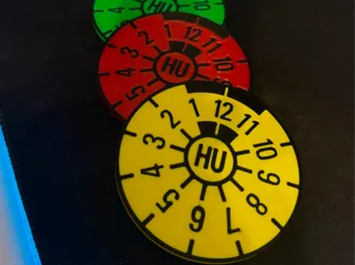 Coaster TÜV Hauptuntersuchung Plakette Untersetzer