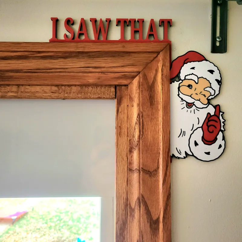 Door Corner Decor - Santa "I Saw That"