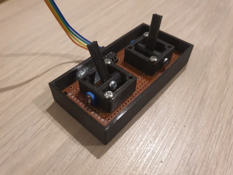 DIY one axis joystick with blue potentiometer
