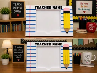 School Teacher Pencil Sticky Notepad Holder Custom